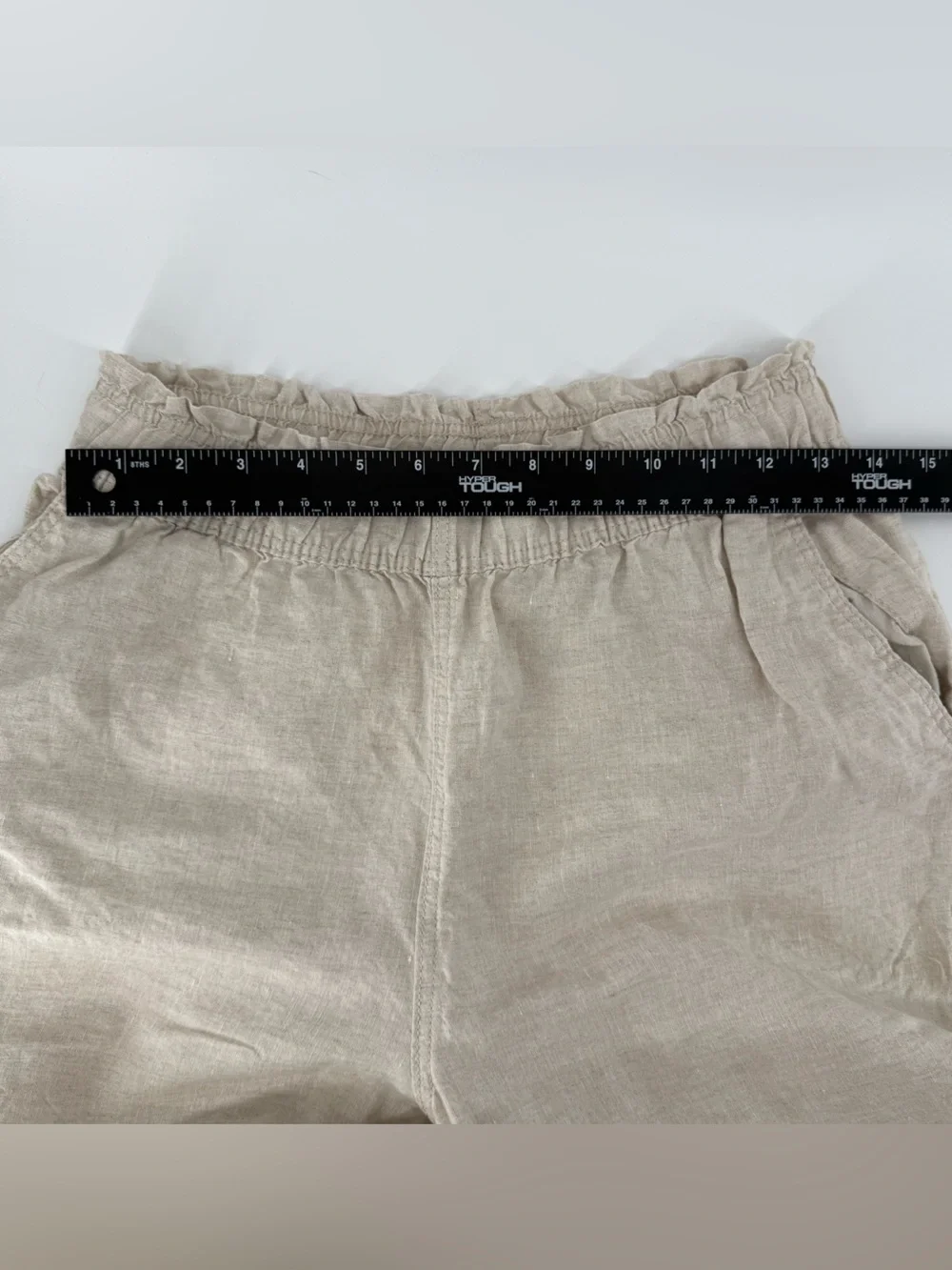 H&M Linen-Blend Pull-On Chinos- light beige